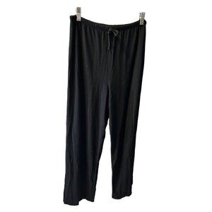 Chicos Black Drawstring Pants Size L Rayon Spandex Pull On Pants